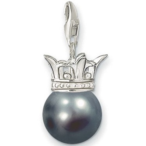 Thomas Sabo 0508 Charms Damen Charm 0508 Silber Krone mit synth Perle grau