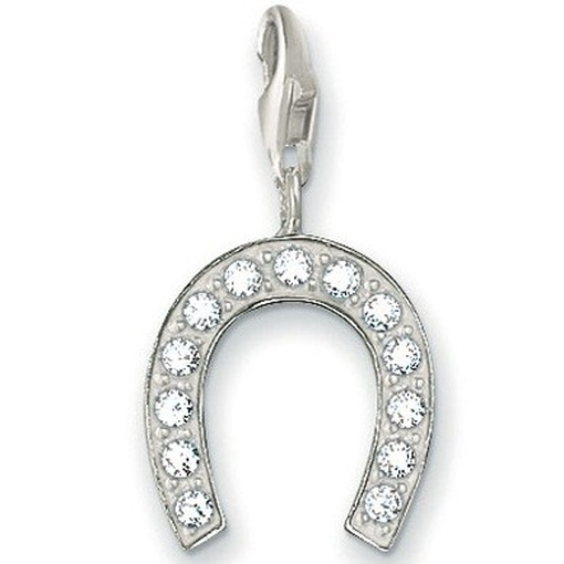 Thomas Sabo 0376 Charms Damen Charm Silber Hufeisen mit Zirkonia weiss