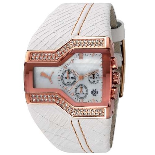 Puma 4405250 Damenuhr Star Podium Chronograph Lederband Analog Datum