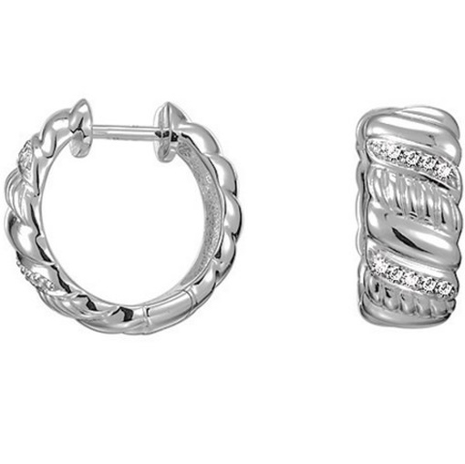Esprit 4443268 Damen Creolen Silber trylogy united mit Zirkonia wei&szlig;