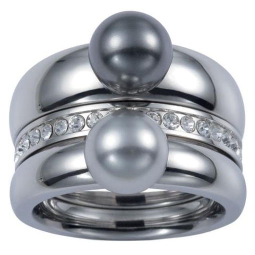 Fossil JF84391 Damen Ring JF 84391 Stahl mit Zirkonia wei&szlig; Gr&ouml;&szlig;e 60 (19,0 mm)