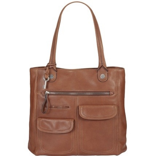 Fossil ZB2873222 Leder Damen Handtasche Shopper Hanover cognac