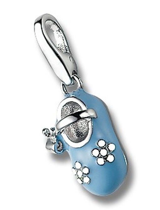 Giorgio Martello 510-808609 Charms Damen Charm Silber Babyschuhe blau