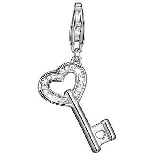 Esprit ESZZ-90650.A Charms Schl&uuml;ssel Charm Silber heart key  mit Zirkonia wei&szlig;