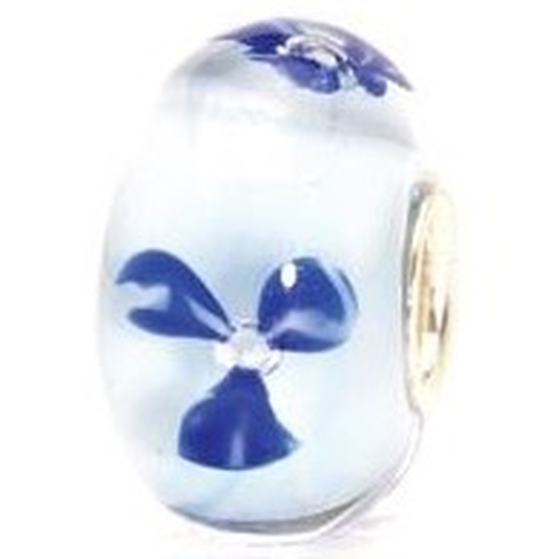 Original TROLLBEADS Hellblaue Blume 61156 TROLLBEAD