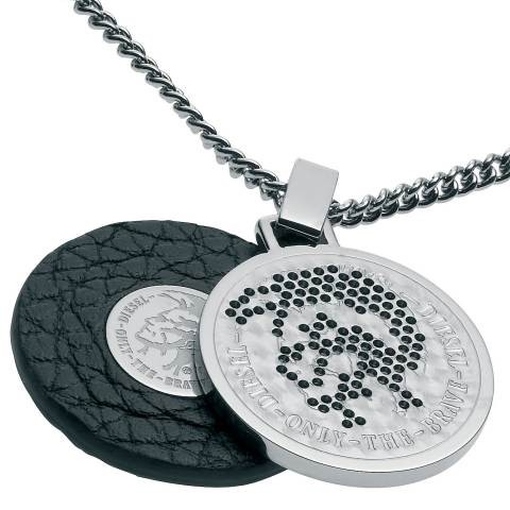 Diesel DX0290 Herren Collier DX X0290 Stahl mit Leder schwarz