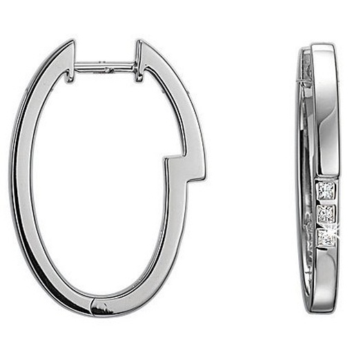 Esprit ESCO-90601.A Damen Creolen Silber tangent oval mit Zirkonia wei&szlig;