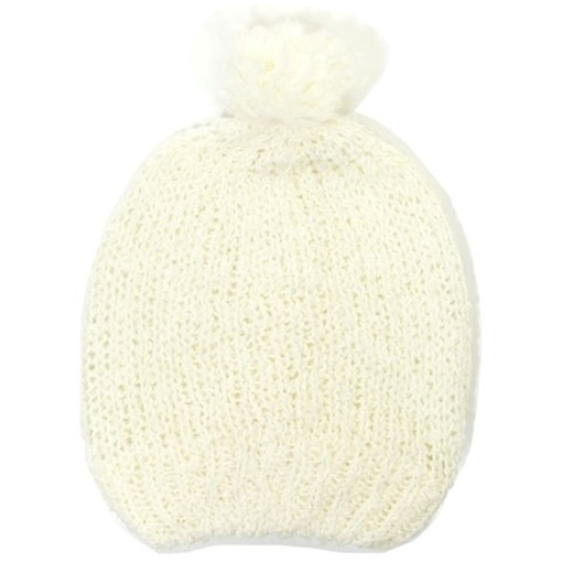 Esprit POMPON Wei&szlig; X48398-128 Bommel M&uuml;tze Strickm&uuml;tze Long Beanie