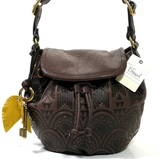 Fossil DESI Braun ZB4851-206 Leder Handtasche Tasche Schultertasche