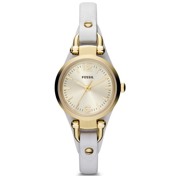 FOSSIL ES3266 MINI UHR DAMENUHR LEDERARMBAND EDELSTAHL 50M