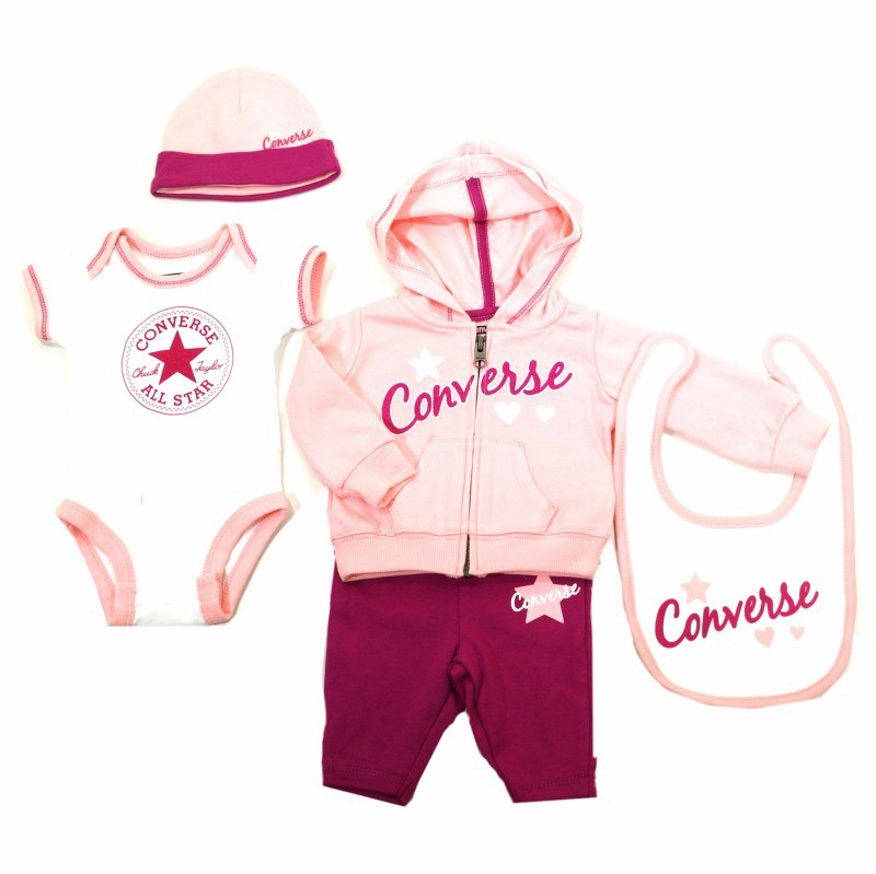 converse baby set rosa