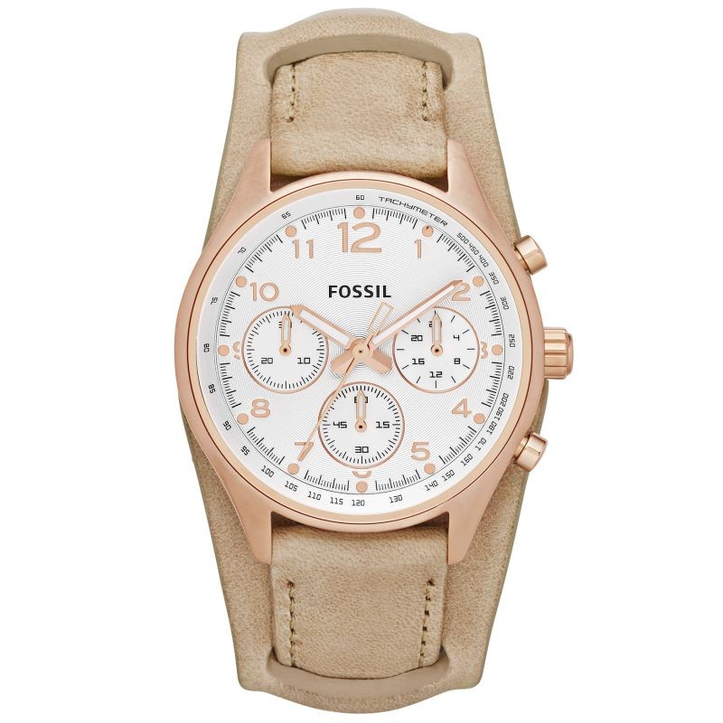FOSSIL CH2884 FLIGHT CHRONOGRAPH UHR DAMENUHR LEDERARMBAND CHRONO ...